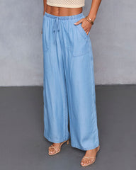 Bennita Waist Tie Chambray Pants