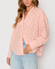 Amber Eyelet Button Down Top