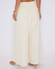 Polish Pleated Wide Leg Trouser