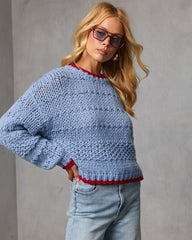 Meyers Knit Contrast Trim Crew Neck Sweater