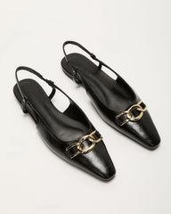 Lindley Slingback Chainlink Patent Leather Flats