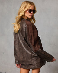 Veldora Leather Bomber Jacket