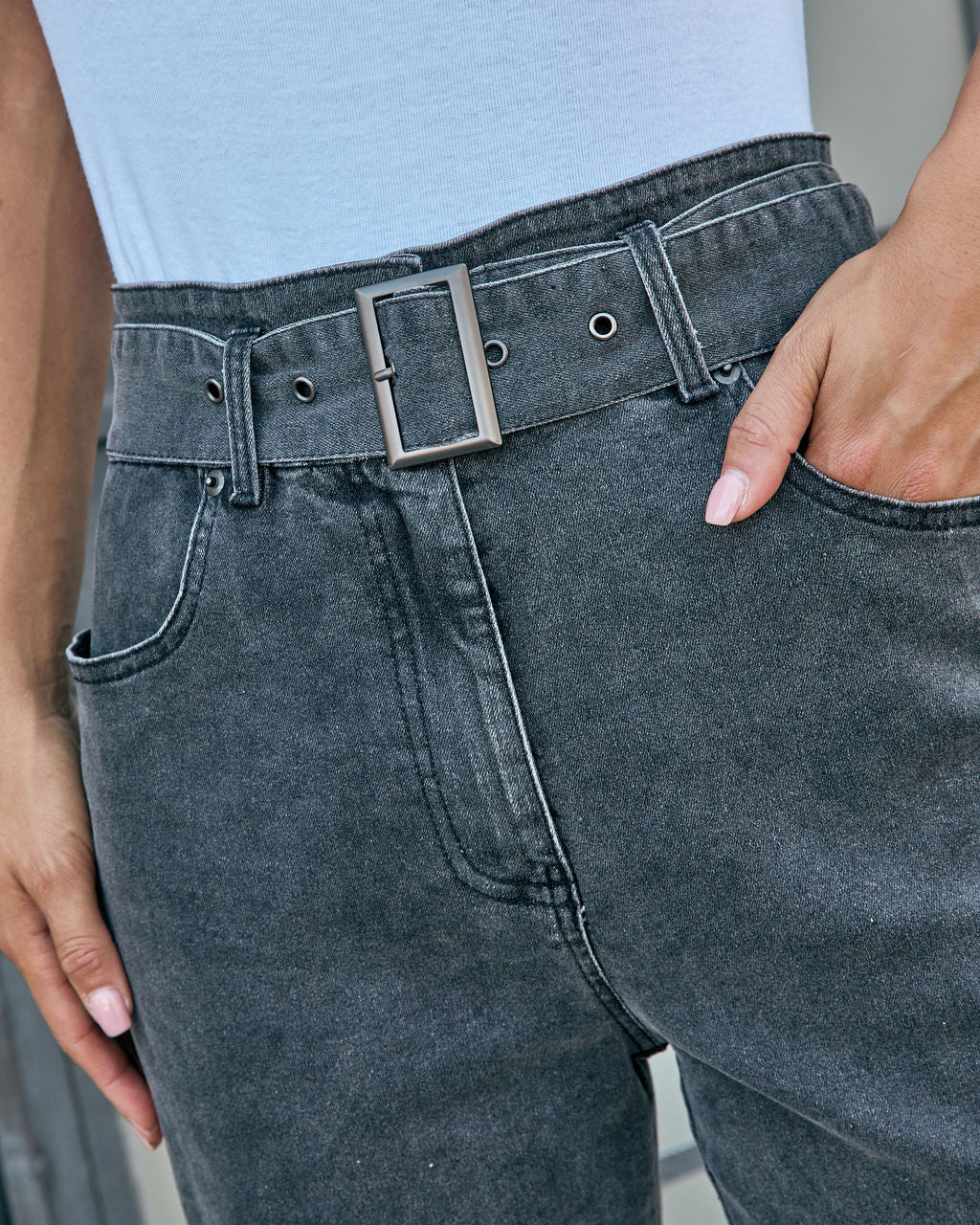 Sedina Stretch Paperbag Waist Straight Leg Jeans