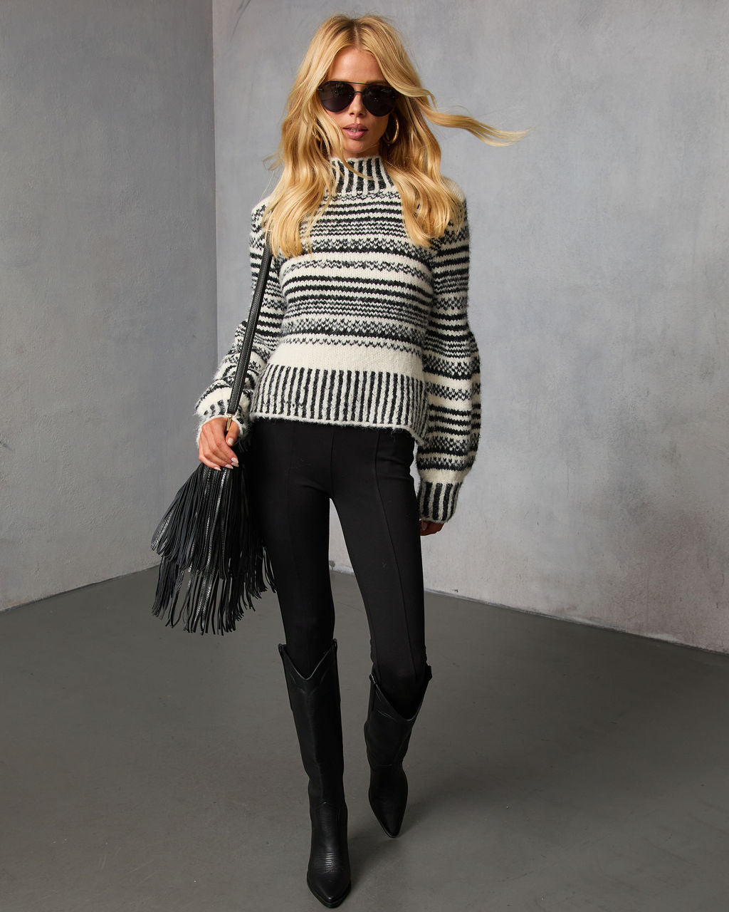 Tobin Striped Turtleneck Sweater