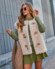 Golden Haze Shaggy Fur Vest