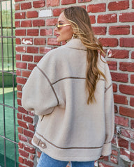 Iylah Contrast Trim Sherpa Coat