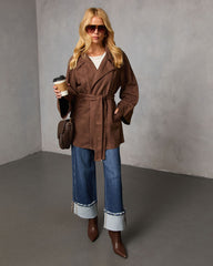 Lytton Suede Waist Tie Jacket