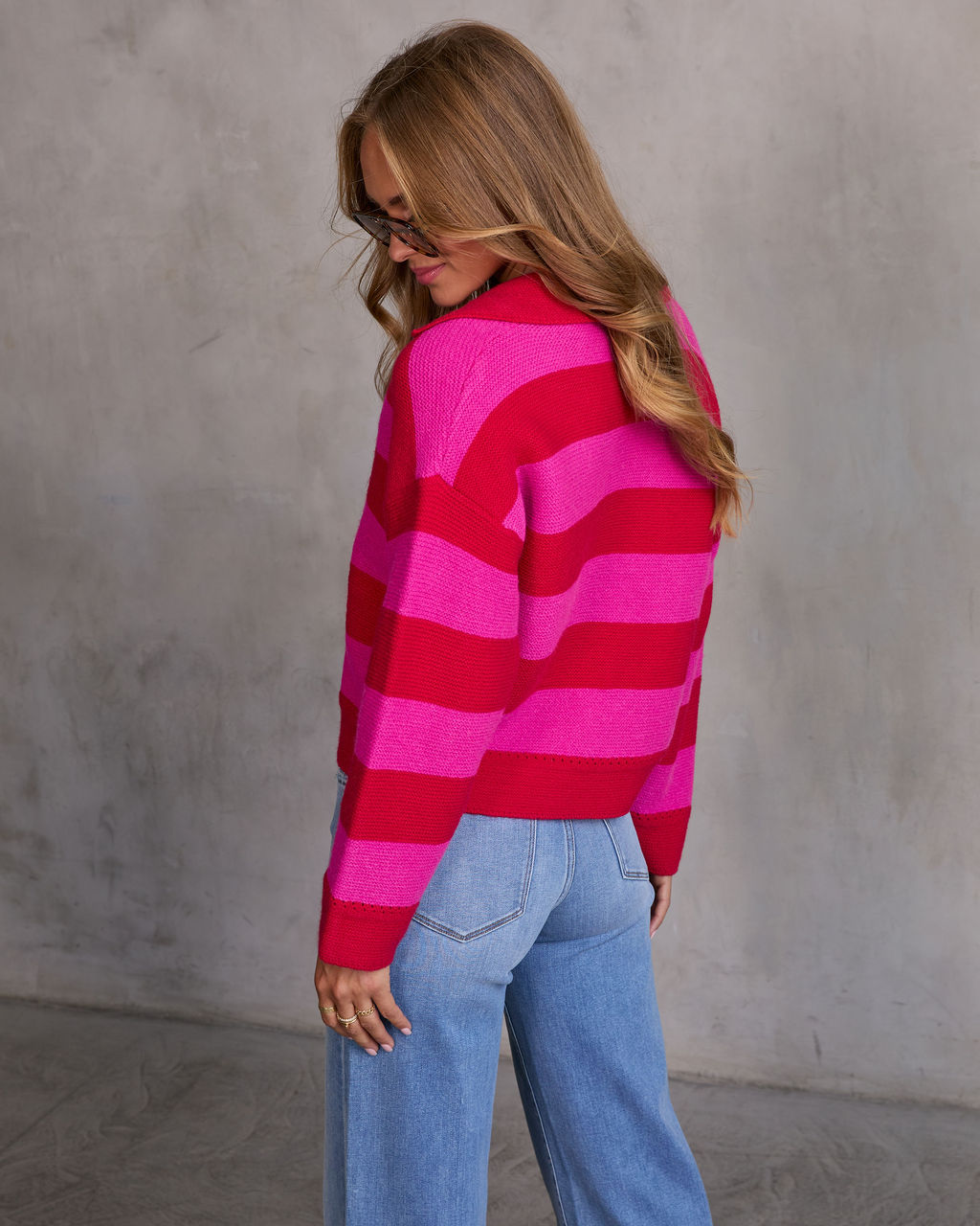 Violette Striped Collared Sweater