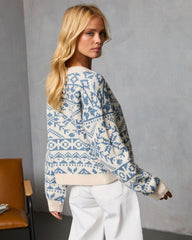 Cottage Hour Abstract Crew Neck Sweater