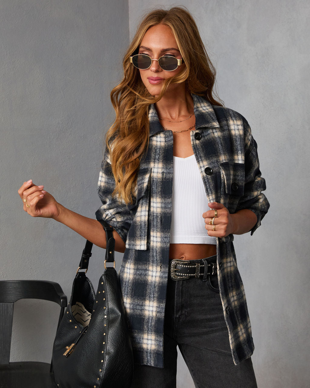 Tawny Grace Plaid Shirt Jacket
