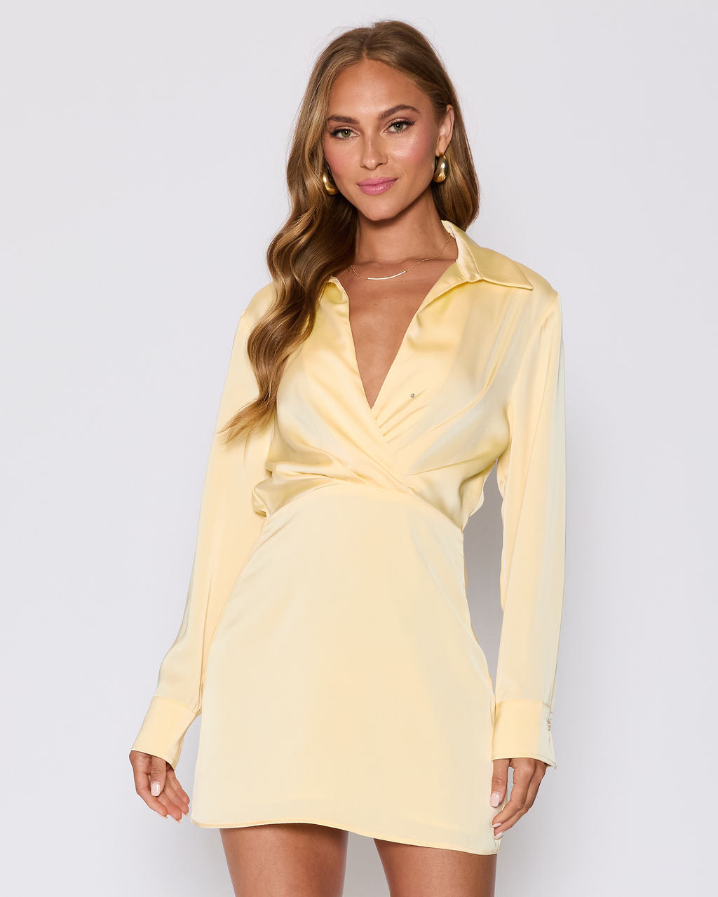 Booked and Busy Collared Shirt Mini Dress