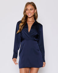 Booked and Busy Collared Shirt Mini Dress