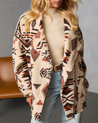 Anaisa Aztec Print Sherpa Moto Jacket