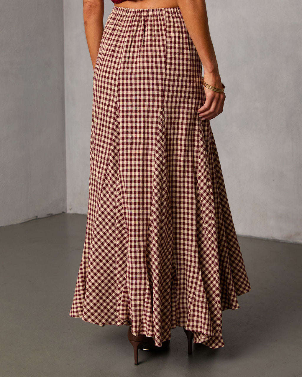 Rylin Gingham Maxi Skirt