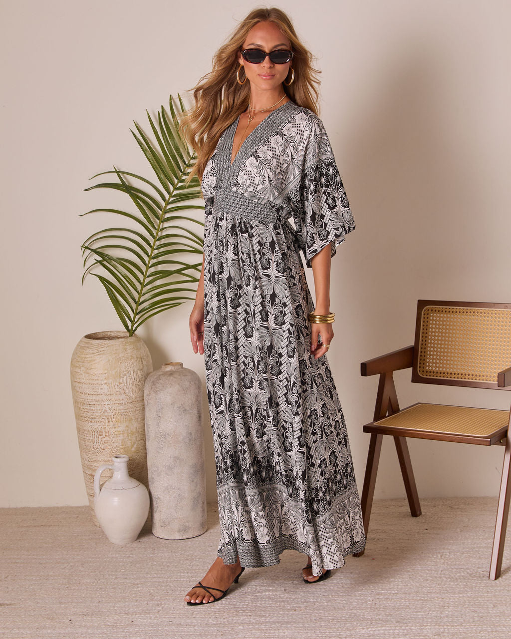 Portelle Printed Tunic Maxi Dress