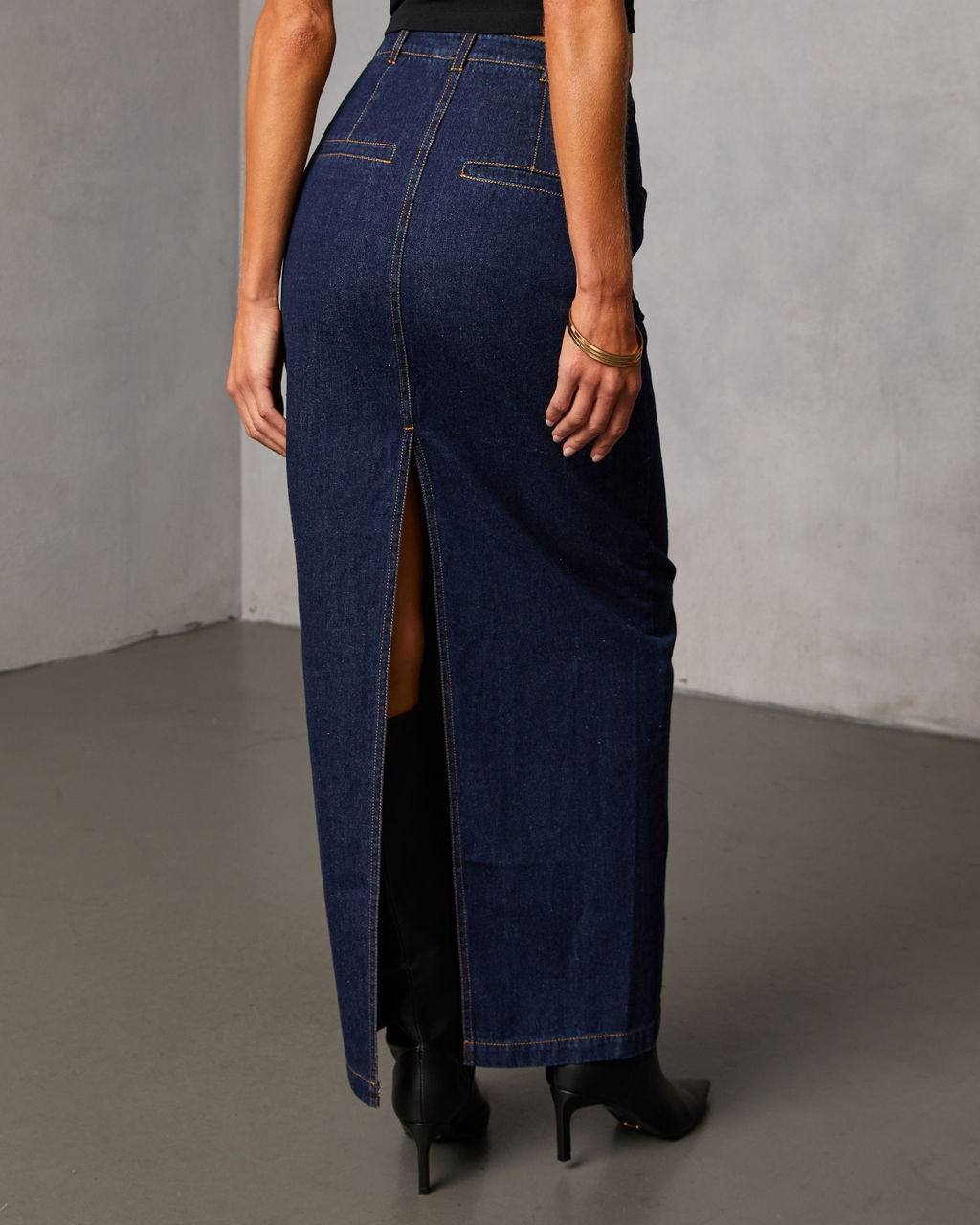 Mulled Dreams Denim Maxi Skirt