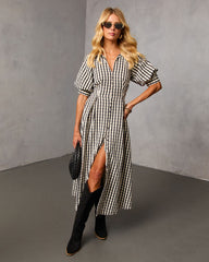 Arleen Gingham Midi Shirt Dress