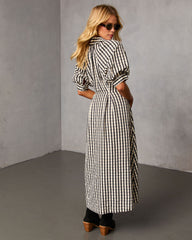 Arleen Gingham Midi Shirt Dress