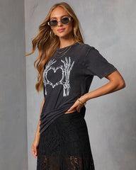 Skull Heart Short Sleeve Graphic Tee