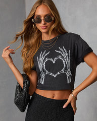 Skull Heart Short Sleeve Graphic Tee