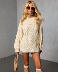 Cozy Crest Oversized Cable Knit Sweater