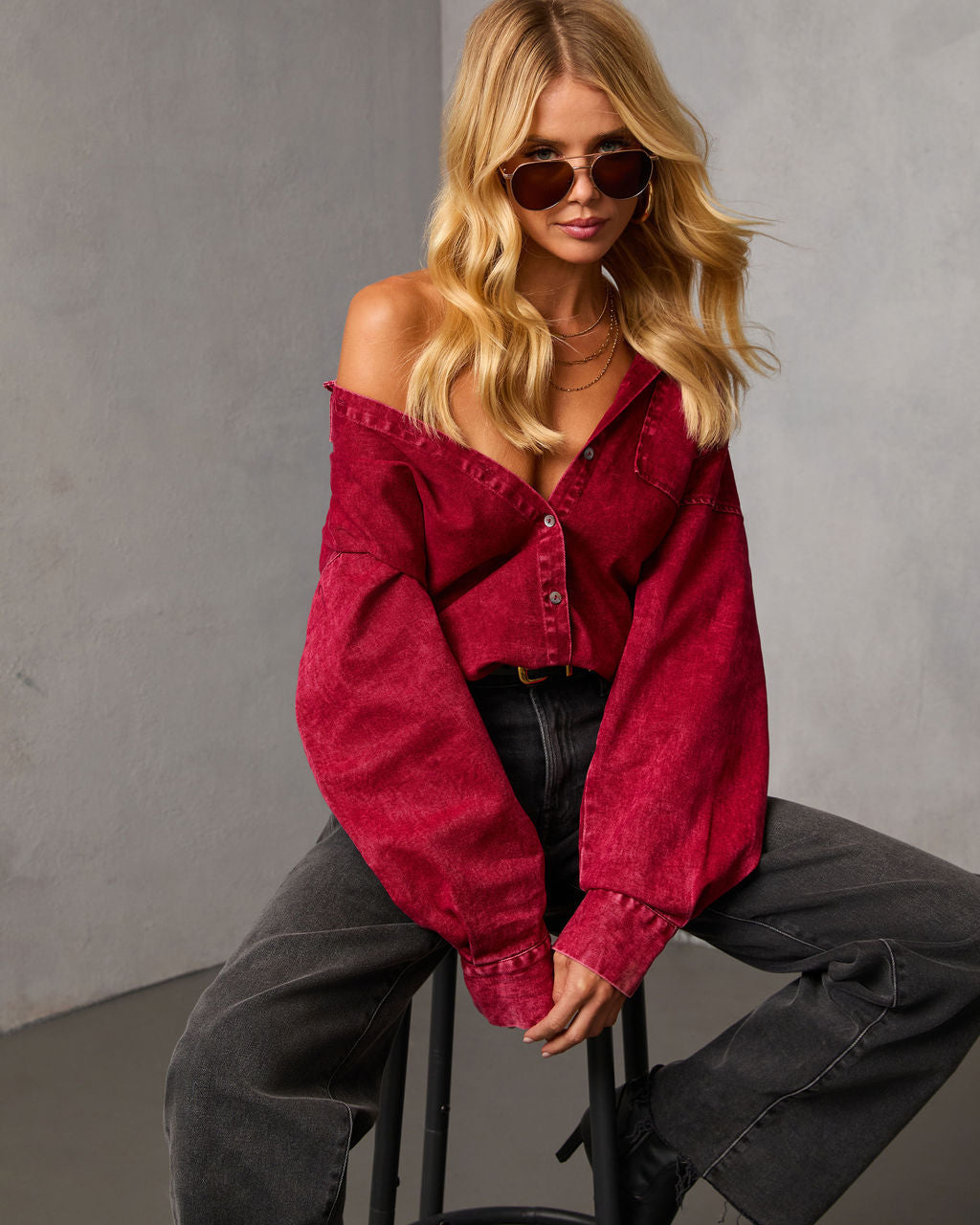 Wild Maple Denim Button Down Shirt