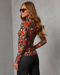 Wild Marigold Printed Turtleneck Top