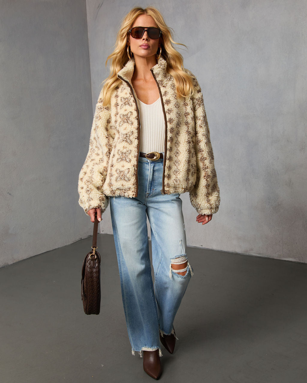 Bramble Fair Isle Print Fleece Jacket