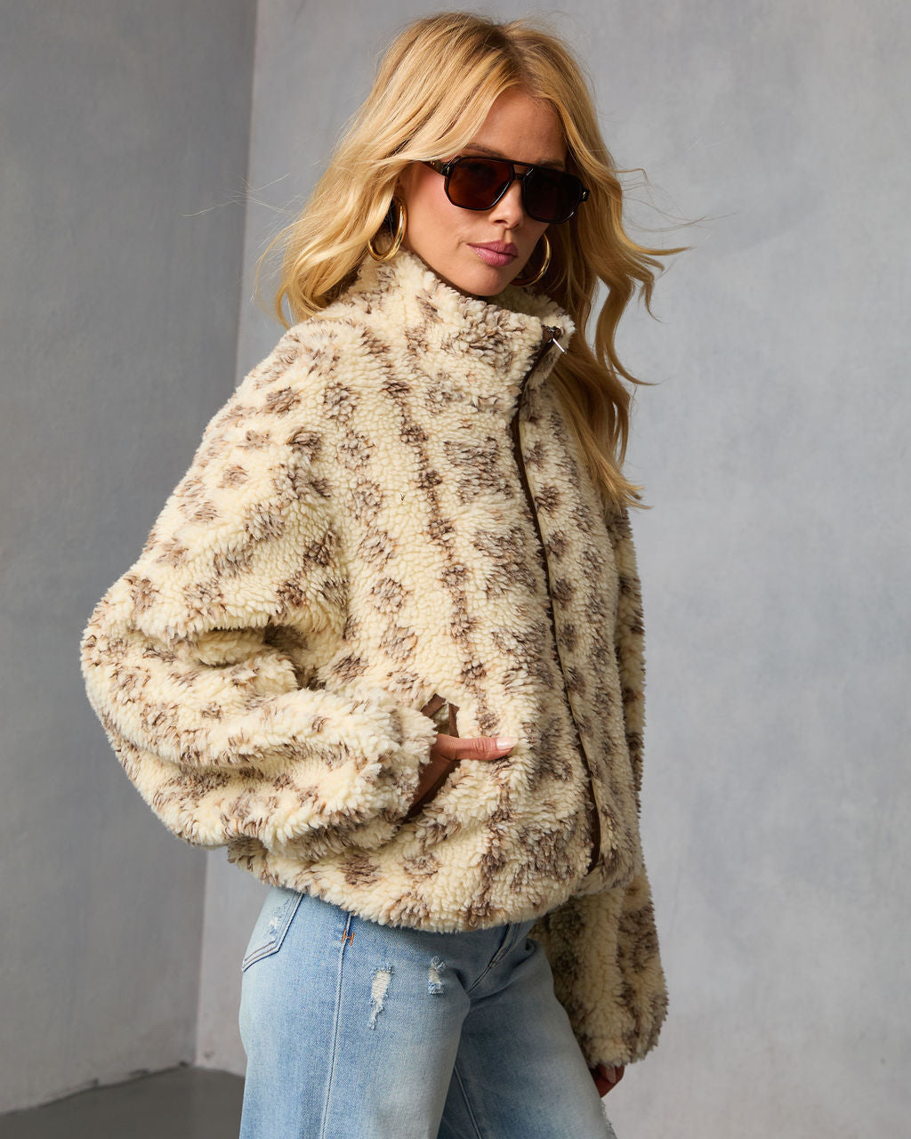 Bramble Fair Isle Print Fleece Jacket