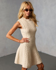 Cozylane Cable Knit Mini Sweater Dress