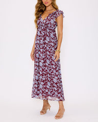 Enchanting Floral Ruffle Maxi Dress