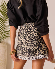 Sienna Shore Printed Side Tie Mini Skirt