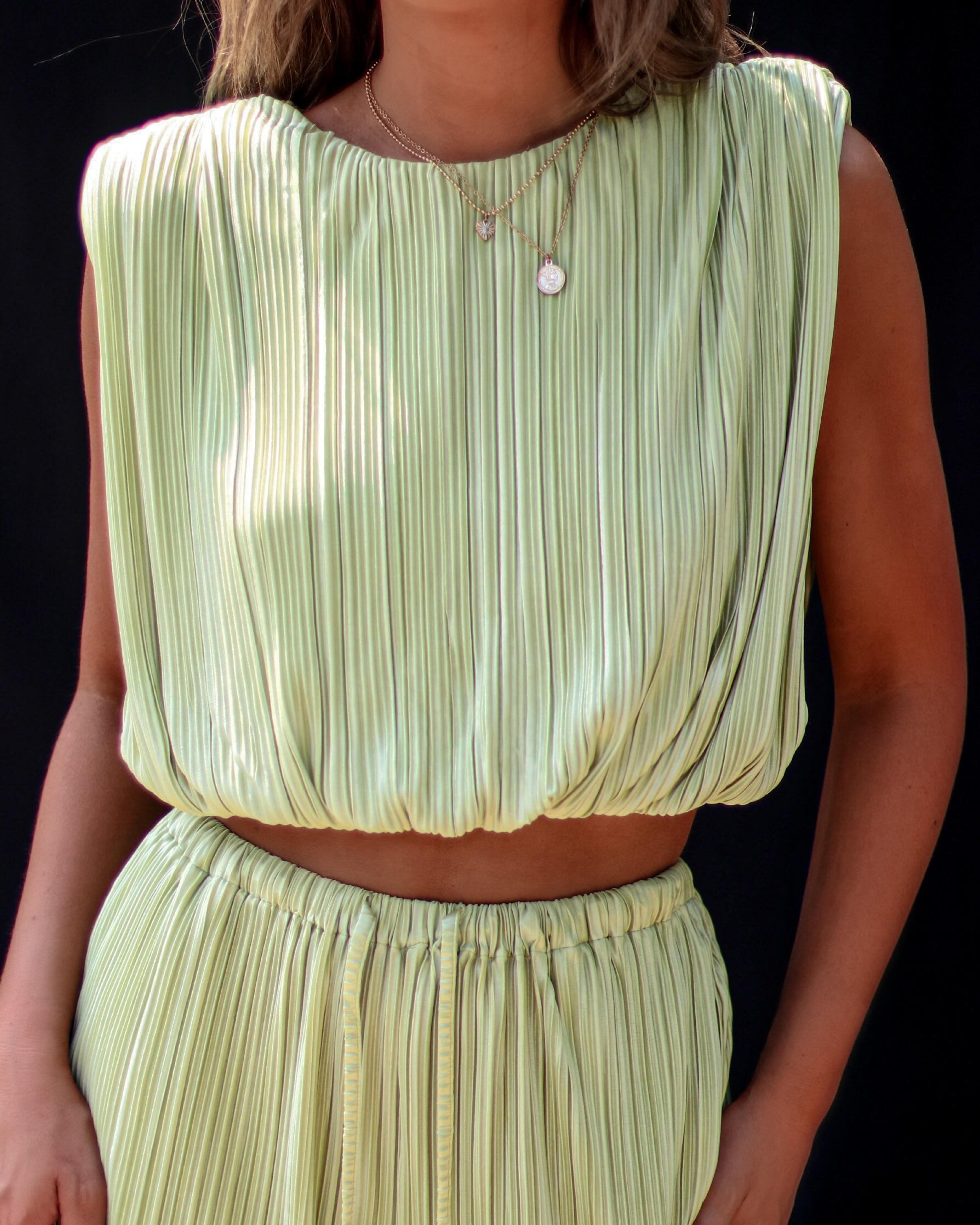 Resort Stay Plisse Sleeveless Top