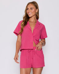 Mara Striped Cotton Pocketed Shorts