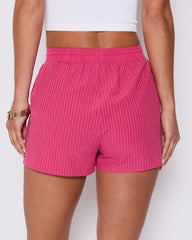 Mara Striped Cotton Pocketed Shorts