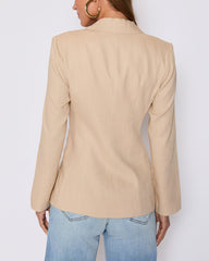 Sandy Linen Pocketed Blazer