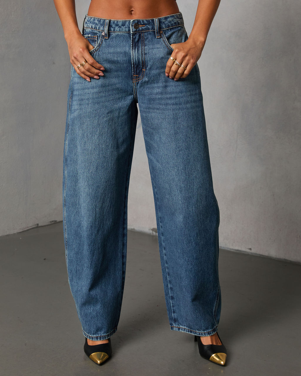 Brambelle Rigid High Rise Barrel Jeans