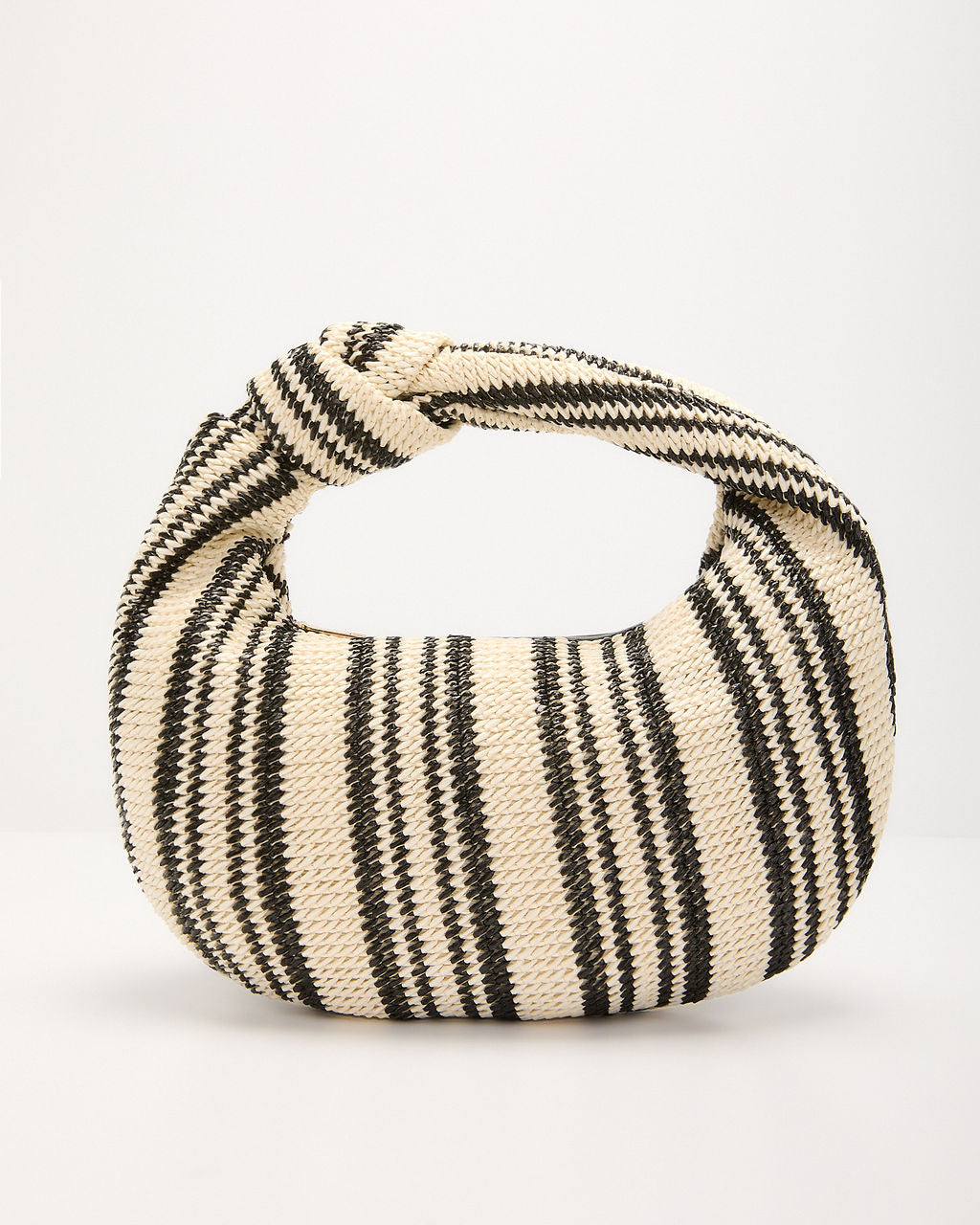 Hansen Striped Knotted Top Handle Bag