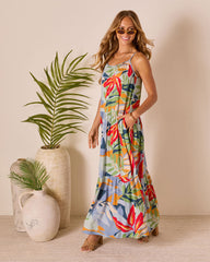 Sunset Breeze Floral Tropics Maxi Dress