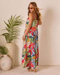 Sunset Breeze Floral Tropics Maxi Dress