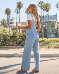 Cloudette Wide Leg Denim Overalls