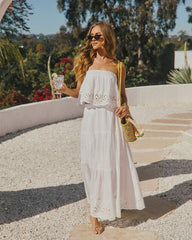 Santorini Breeze Eyelet Maxi Skirt