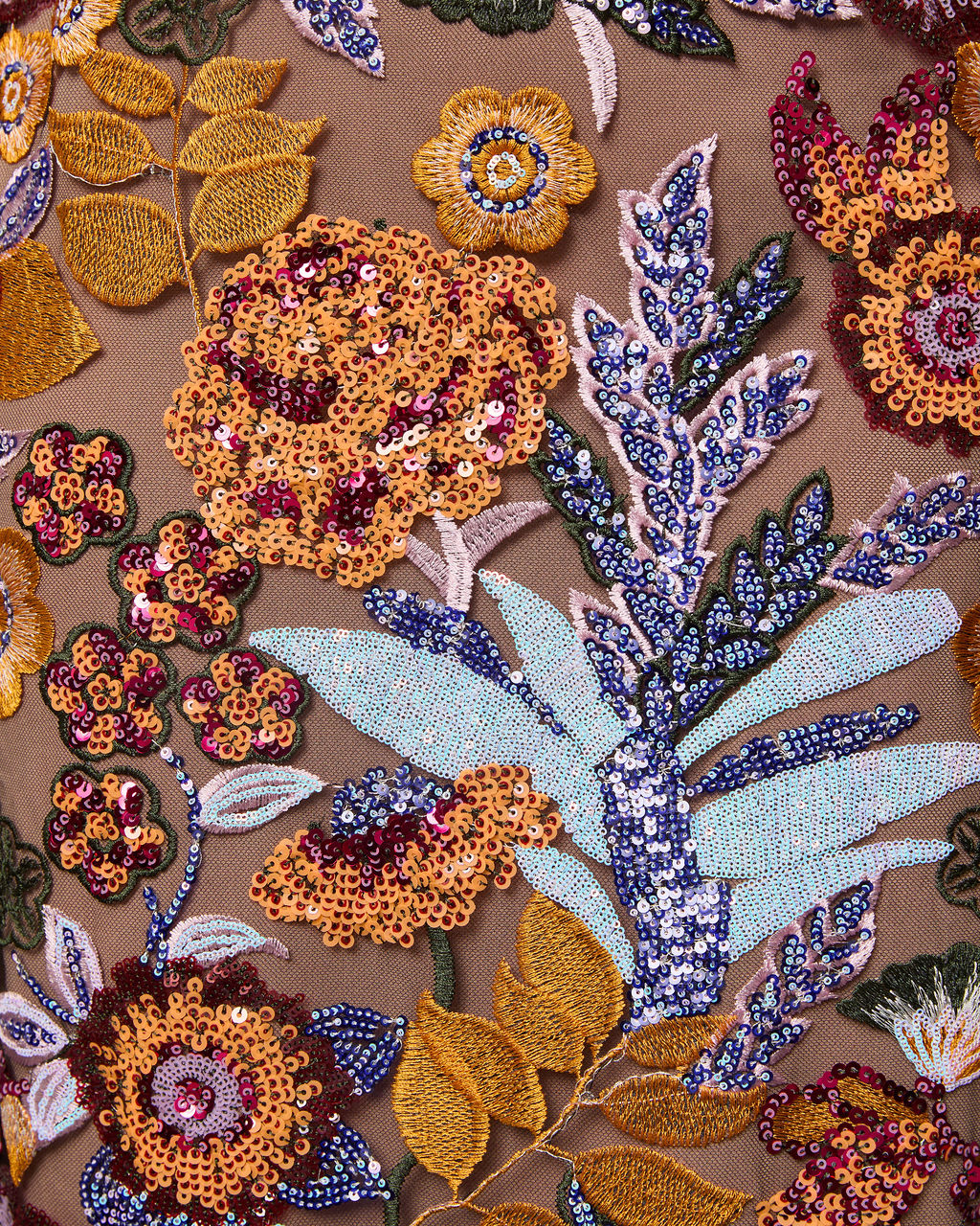 Midnight Botanica Sequin Maxi Dress