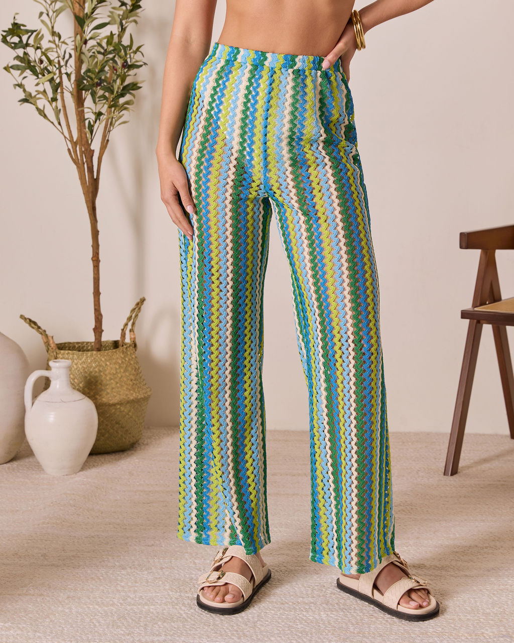 Sunkiss Riviera Chevron Cover Up Pants