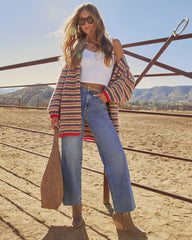 Dustlight Striped Open Front Cardigan