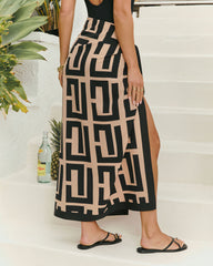 Delfine Geometric Print Sarong