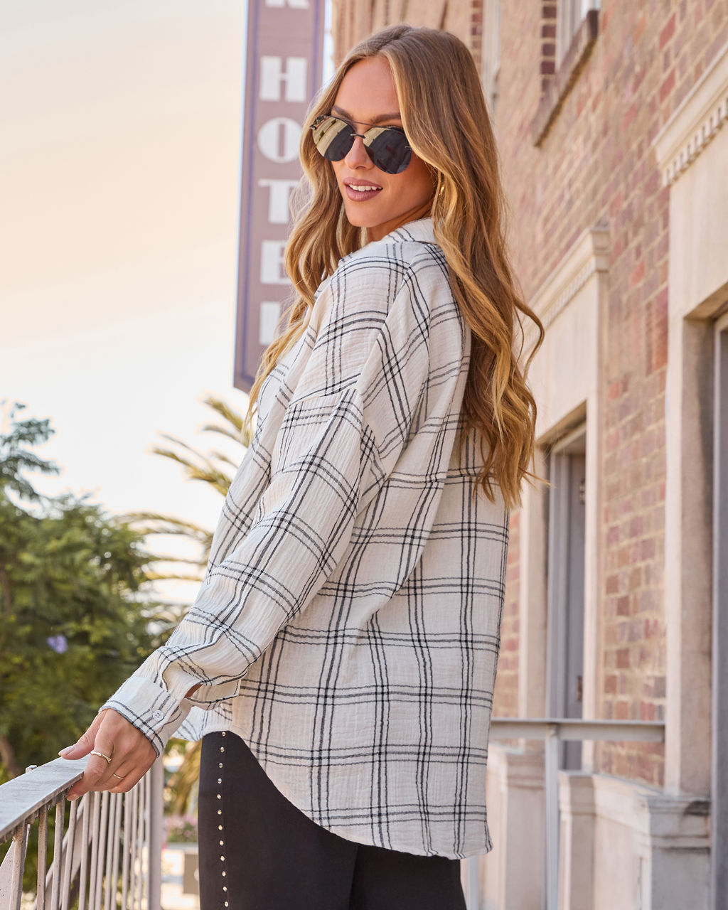 Brassroot Plaid Button Down Top