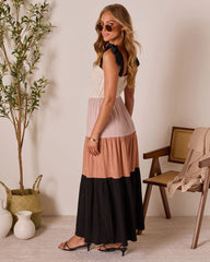Paloma Skies Tiered Colorblock Maxi Dress