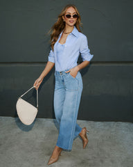 Told You So Striped Collared Shirt