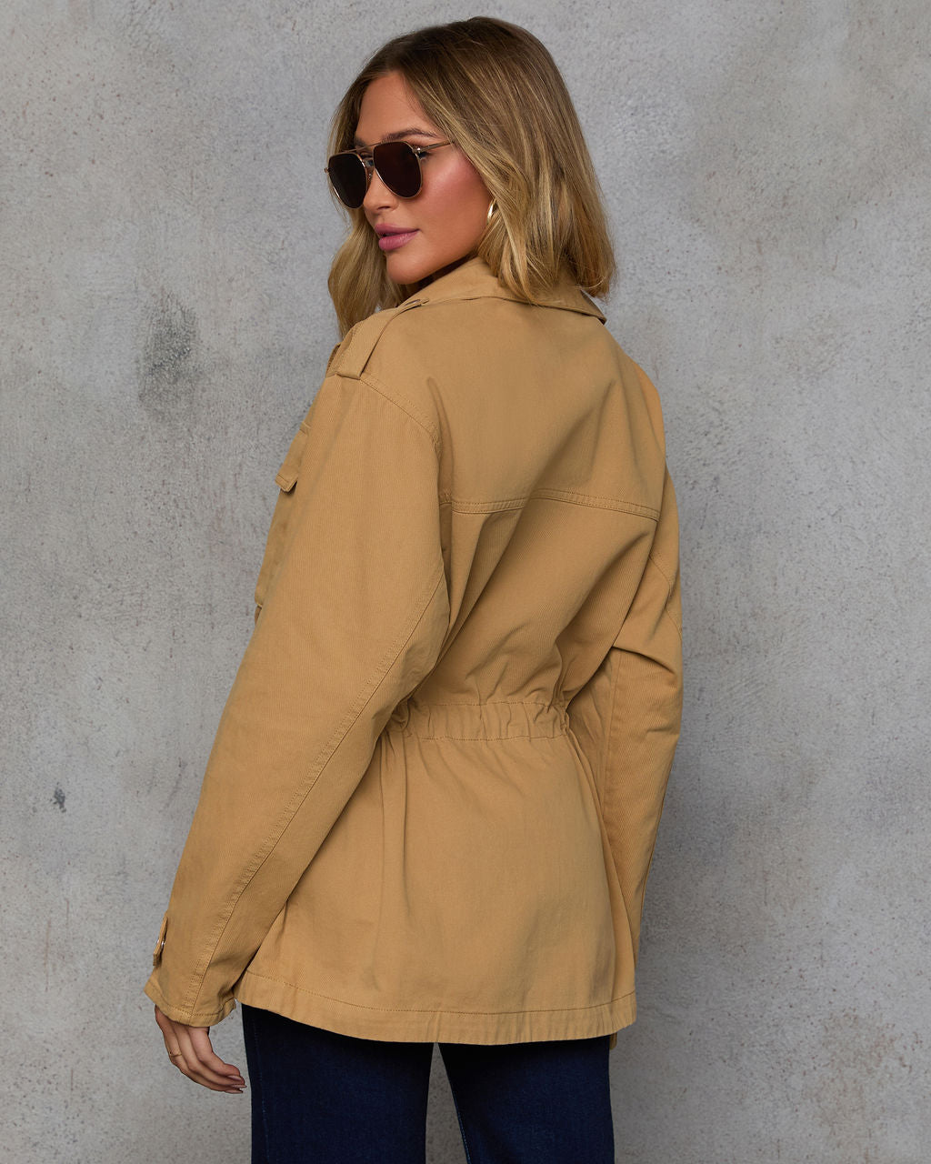 Stay Ready Cinched Waist Utility Jacket